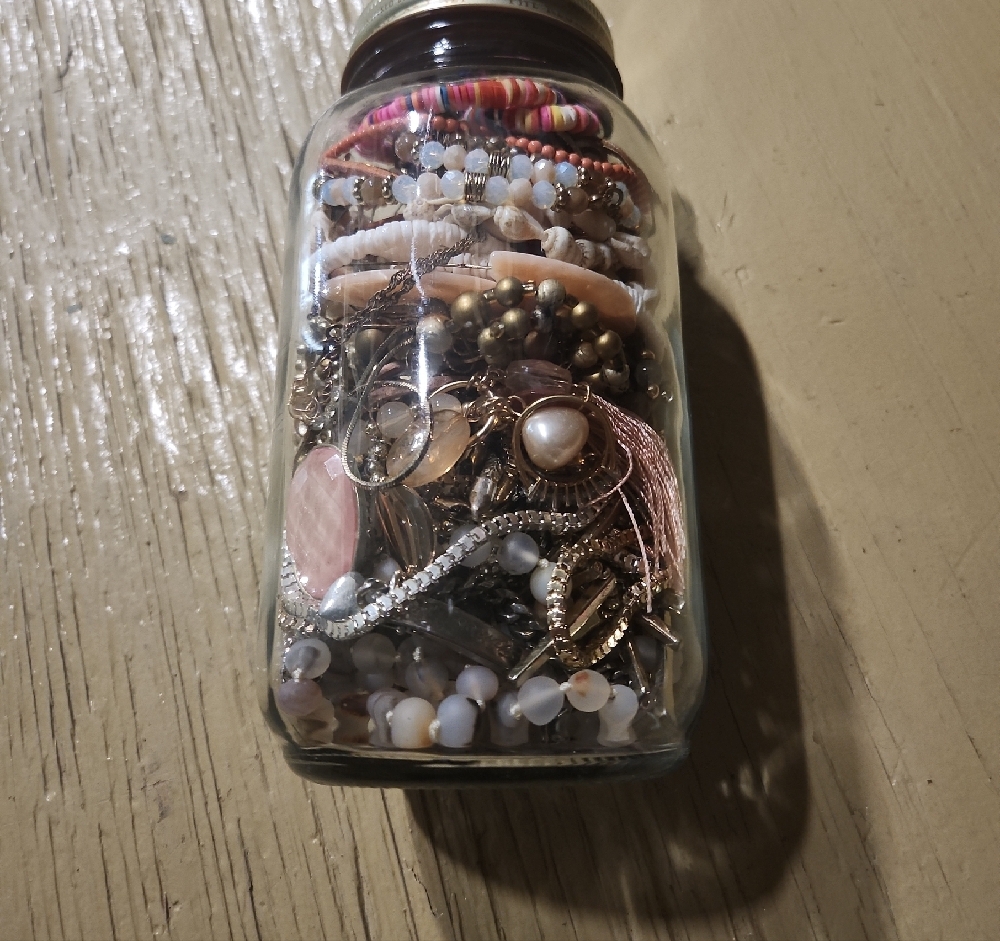 Jar Of Assorted Jewelry
